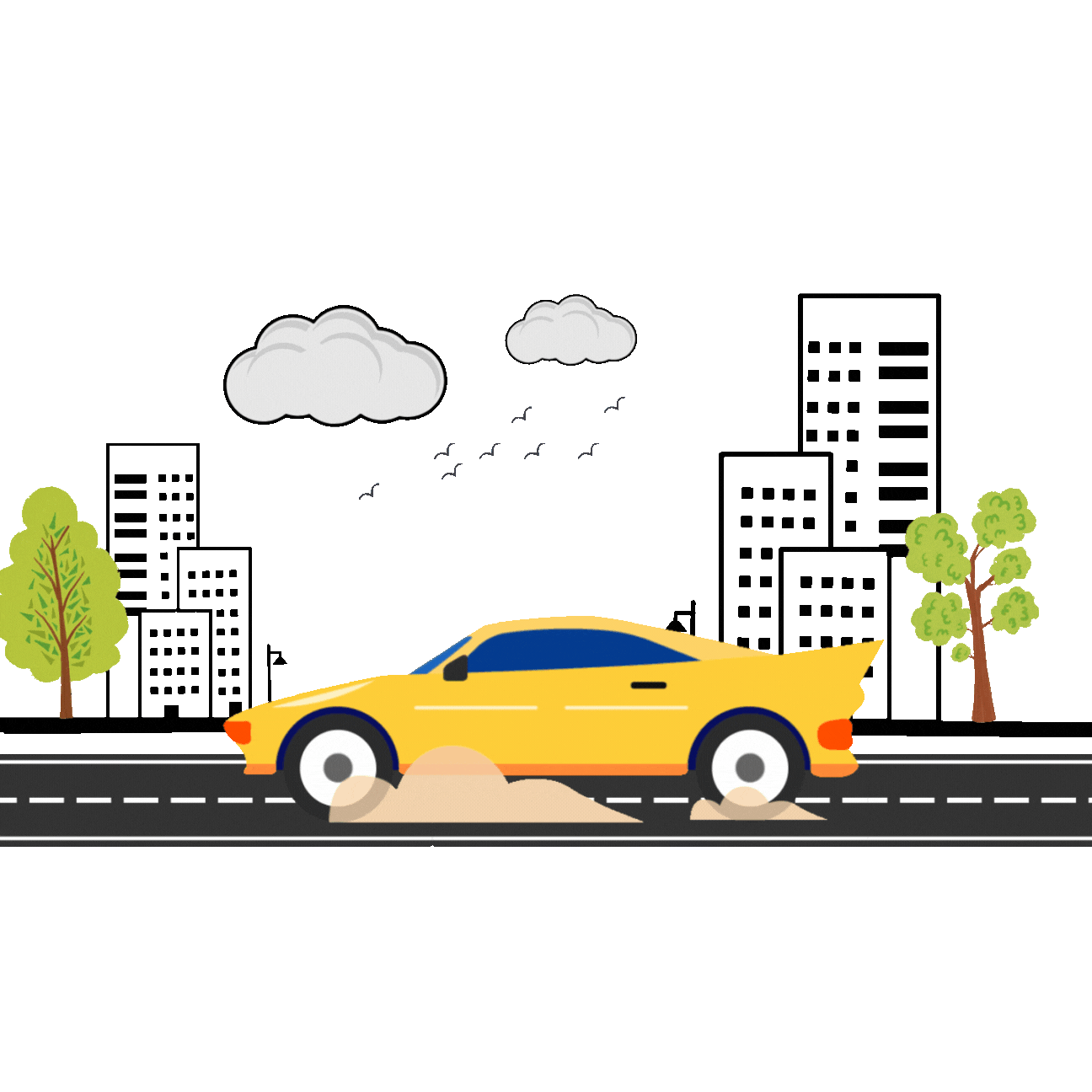 Animated cab illustration